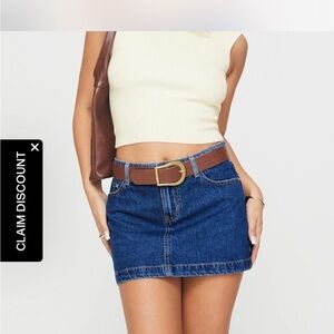 Princess Polly Denim Mini Skirt brand new size 4